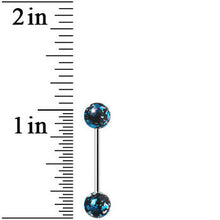 Load image into Gallery viewer, 316L Steel Aqua Black Enamel Metallic Splash Barbell Tongue Ring
