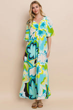 Load image into Gallery viewer, Floral Printed Slit Maxi Dress For Women – Summer Floral Maxi Dress, Elegant Slit Maxi Dress, Feminine Floral Dress, Romantic Floral Dress, Chic Summer Maxi Dress, Vibrant Slit Dress, Sophisticated Floral Dress
