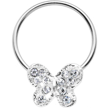 Load image into Gallery viewer, 16G 7/16 Clear Gem Soaring Butterfly BCR Captive Ring
