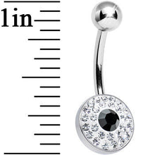 Load image into Gallery viewer, Clear Gem Medallion with Round Black Gem Core Belly Ring
