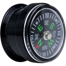 Load image into Gallery viewer, Acrylic Black Find Your Direction Compass Screw Fit Plug 0G to 1"

