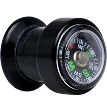 Load image into Gallery viewer, Acrylic Black Find Your Direction Compass Screw Fit Plug 0G to 1"
