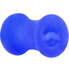 Load image into Gallery viewer, 2G Blue Silicone Dapper Mustache Tunnel Plug
