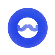 Load image into Gallery viewer, 2G Blue Silicone Dapper Mustache Tunnel Plug
