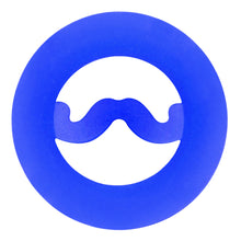 Load image into Gallery viewer, 0G Blue Silicone Dapper Mustache Tunnel Plug
