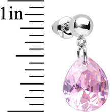 Load image into Gallery viewer, Pink Cubic Zirconia Warm Springtime Raindrop Dangle Post Earrings
