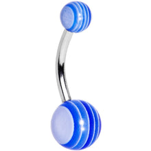 Load image into Gallery viewer, Acrylic Blue Sea Striped Belly Ring
