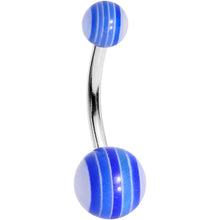 Load image into Gallery viewer, Acrylic Blue Sea Striped Belly Ring
