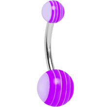 Load image into Gallery viewer, Acrylic Deep Ultra Violet Striped Belly Ring
