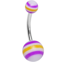 Load image into Gallery viewer, Acrylic Pink and Yellow Tranquil Sunset Striped Belly Ring

