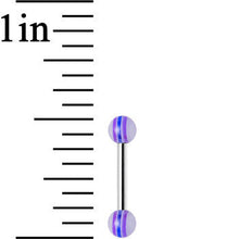 Load image into Gallery viewer, 18G Acrylic Purple Pinstripe Acrylic Straight Barbell Eyebrow Ring
