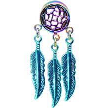 Load image into Gallery viewer, 0G Rainbow Titanium Dreamcatcher Dangle Tunnel Sizes 00G to 1 Inch
