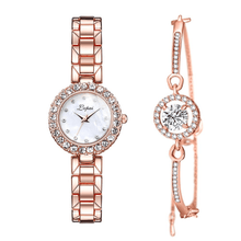 Load image into Gallery viewer, Luxury Bracelet Watches Set For Women Fashion Geometric Bangle Quartz Clock Ladies Wrist Watch For Women and Girls
