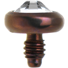 Load image into Gallery viewer, 14G 3mm Clear Gem Bronze Anodized Titanium Dermal Top
