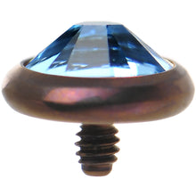 Load image into Gallery viewer, 14G 5mm Aqua Gem Bronze Anodized Titanium Dermal Top
