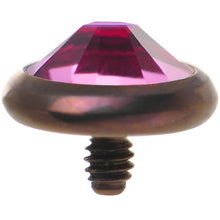Load image into Gallery viewer, 14G 5mm Pink Gem Bronze Anodized Titanium Dermal Top
