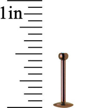 Load image into Gallery viewer, 16G 3/8 Aurora Gem Bronze Anodized Titanium Labret Monroe 2.5mm
