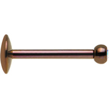 Load image into Gallery viewer, 16G 3/8 Aurora Gem Bronze Anodized Titanium Labret Monroe 2.5mm
