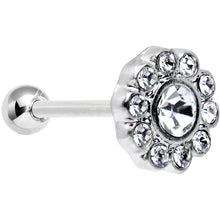 Load image into Gallery viewer, 18G Clear CZ Sparkling Flower Cartilage Tragus Earring
