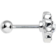 Load image into Gallery viewer, 18G Clear CZ Sparkling Flower Cartilage Tragus Earring
