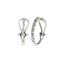 Load image into Gallery viewer, 1.00ct Diamond Hoop Earrings 14KT White Gold
