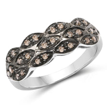 Load image into Gallery viewer, 0.31 Carat Genuine Champagne Diamond .925 Sterling Silver Ring
