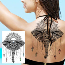 Load image into Gallery viewer, 53 Sheets Black Lace Temporary Tattoos Sticker Butterfly Flower Fake Tatoo Sticker Sexy  Black Henna Temporary Tattoos For Women
