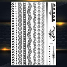 Load image into Gallery viewer, 53 Sheets Black Lace Temporary Tattoos Sticker Butterfly Flower Fake Tatoo Sticker Sexy  Black Henna Temporary Tattoos For Women
