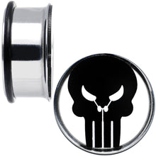 Load image into Gallery viewer, 7/8 Licensed The Punisher Single Flare Steel Tunnel Plugs Set
