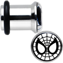 Load image into Gallery viewer, 0G Licensed Spider-Man Single Flare Steel Tunnel Plugs Set
