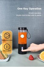 Load image into Gallery viewer, 530ML Electric Juicer Portable Smoothie Blender USB Rechargeable Food Processor Fruit Mixer Machine Mini Juicer Blender Cup Portable Juicer For Travel USB Electric Blender Fruit Smoothie Blender Machine Personal Food Processor Juicer
