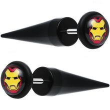 Load image into Gallery viewer, Licensed Iron Man Acrylic Cheater Tapers Set
