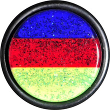 Load image into Gallery viewer, 5/8 Green Red Blue Acrylic Vibrant Glitter Single Flare Plug
