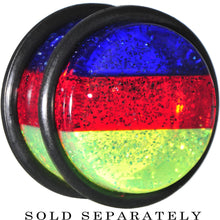 Load image into Gallery viewer, 5/8 Green Red Blue Acrylic Vibrant Glitter Single Flare Plug
