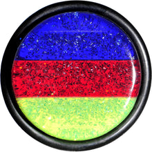 Load image into Gallery viewer, 18mm Green Red Blue Acrylic Vibrant Glitter Single Flare Plug
