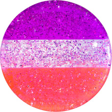 Load image into Gallery viewer, 18mm Multi Pink Acrylic Perfectly Rosy Glitter Saddle Plug
