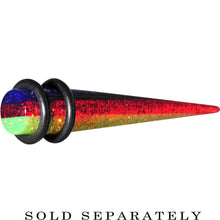 Load image into Gallery viewer, 0G Green Red Blue Acrylic Vibrant Glitter Taper
