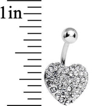 Load image into Gallery viewer, Clear Gem Flash of Love Heart Belly Ring

