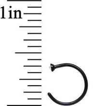 Load image into Gallery viewer, 20G 5/16 Clear Gem Black Anodized Titanium Nose Hoop
