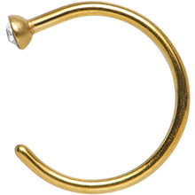 Load image into Gallery viewer, 20G 5/16 Clear Gem Gold Anodized Titanium Nose Hoop
