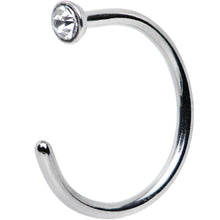 Load image into Gallery viewer, 20G 5/16 Clear Gem Stainless Steel Nose Hoop

