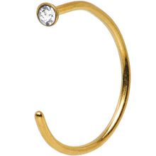 Load image into Gallery viewer, 20G 3/8 Clear Gem Gold Anodized Titanium Nose Hoop
