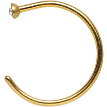 Load image into Gallery viewer, 20G 3/8 Clear Gem Gold Anodized Titanium Nose Hoop
