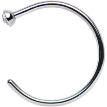 Load image into Gallery viewer, 20G 3/8 Clear Gem Stainless Steel Nose Hoop
