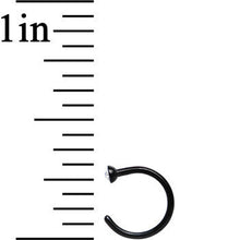 Load image into Gallery viewer, 20G 1/4 Clear Gem Black Anodized Titanium Nose Hoop
