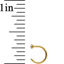 Load image into Gallery viewer, 20G 1/4 Clear Gem Gold Anodized Titanium Nose Hoop
