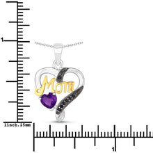 Load image into Gallery viewer, 0.48 Carat Genuine Amethyst and Black Spinel .925 Sterling Silver Pendant
