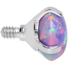Load image into Gallery viewer, 14G 5mm Faux Purple Prong Set Opal Titanium Dermal Top
