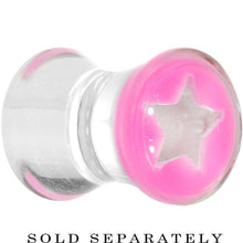 Load image into Gallery viewer, Clear Pink Acrylic Wish on a Star Saddle Plug 2G to 20mm

