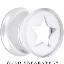 Load image into Gallery viewer, Clear White Acrylic Wish on a Star Saddle Plug 2G to 20mm

